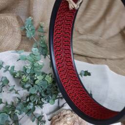 Palestinian Rural Embroidery Wall Mirror, Housewarming Gift, Anniversary Art Decor, Embroidery, Rustic Home Decor - thumbnail 2