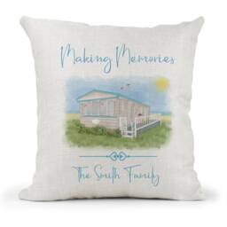 Personalised Caravan Static Cream Canvas Cushion, Scenic Pic Making Memories, Family Gift.. Wedding, Anniversary Gift - thumbnail 3