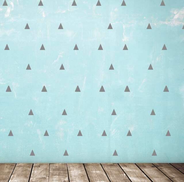 Triangle Wall Decals - Set Of 40 Peel & Stick Modern Nursery Childern Bathroom - image 1