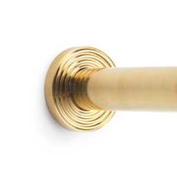 Polished Brass Cylinder Projected Door Stop On Reeded Backplate Doors Projection - thumbnail 3