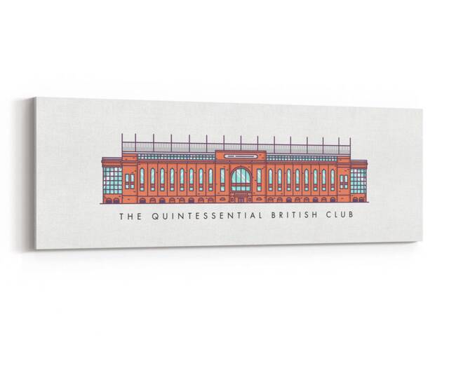 The Quintessential British Club - Ibrox Main Stand Canvas Glasgow Rangers Valentines Gift - Birthday Present