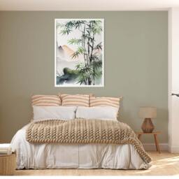 Watercolour Bamboo Landscape Print, Botanical Wall Art - thumbnail 2