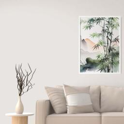 Watercolour Bamboo Landscape Print, Botanical Wall Art - thumbnail 3