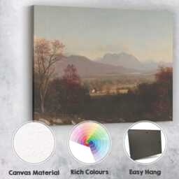 Panoramic Mountain Valley Vista With Autumn Trees & Warm Light Canvas Wall Art Print Decor Picture Ready To Hang - thumbnail 2
