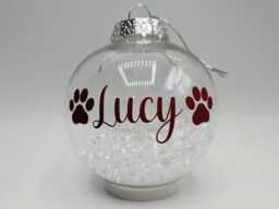 Personalised Pet Paw Bauble/Print Memorial Decoration Dog Christmas Gift Cat - thumbnail 1