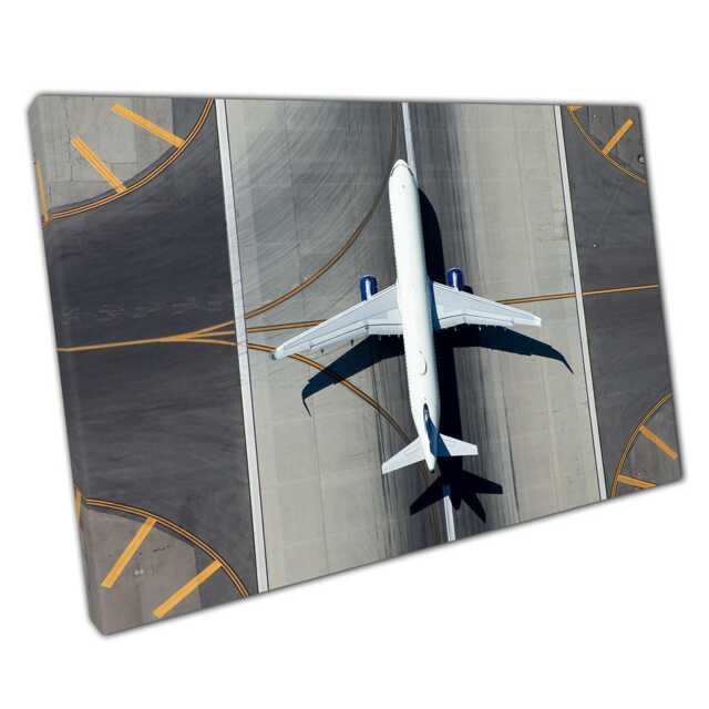 Aerial Airplane Departure Canvas Wall Art Aircraft Transport Photography For Home Office Decor - image 1