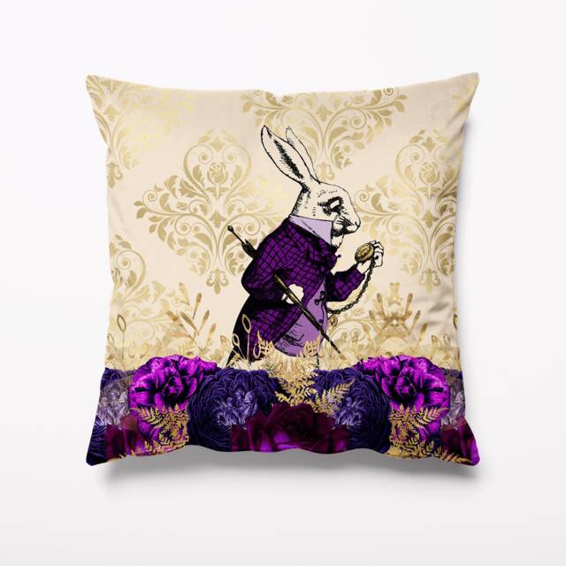 Alice in Wonderland White Rabbit Garden Cushion - Waterproof Outdoor Water Resistant Cushions- 18 - image 1