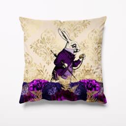 Alice in Wonderland White Rabbit Garden Cushion - Waterproof Outdoor Water Resistant Cushions- 18 - thumbnail 1