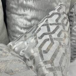 Luxurious Silver Geometric Rectangle Cushion Cover - Double-Sided Throw Pillow For Sofa & Bed Decor - thumbnail 3