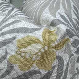 Handmade William Morris Floral Pillow Cover Beige Grey Yellow Design - thumbnail 3