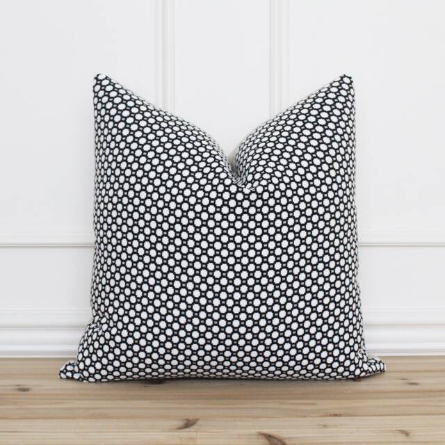 Black Dot Pillow Cover Farmhouse White Polka Textured Designer Accent Pillows Throw - Mak - image 1