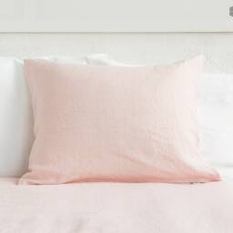 Quartz Rose Linen Pillow Sham With Zipper - Pink Pillow - White Decorative Heavier Weight - thumbnail 4