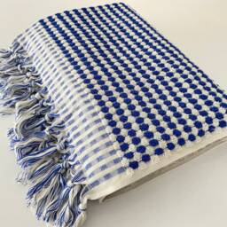 Personalized Organic Turkish Cotton Bath Towel, Blue Terry Towel - 36x70 - thumbnail 3