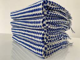 Personalized Organic Turkish Cotton Bath Towel, Blue Terry Towel - 36x70 - thumbnail 1