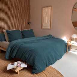 Teal Waffle 100% Cotton Duvet Cover Set - thumbnail 2