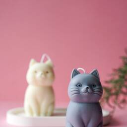 Soy Wax Cat Candle - Handmade Home Decor, Gift For Pet Lover - thumbnail 3