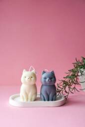 Soy Wax Cat Candle - Handmade Home Decor, Gift For Pet Lover - thumbnail 1