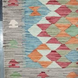 Large Runner Rug, Handmade Artisan Afghan Turkish Aztec Navajo Wool Kilim Rug 385x80 cm - thumbnail 4