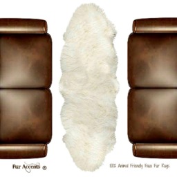 Ivory Faux Sheepskin Rug - Double Sheep Design, Animal Friendly - thumbnail 2