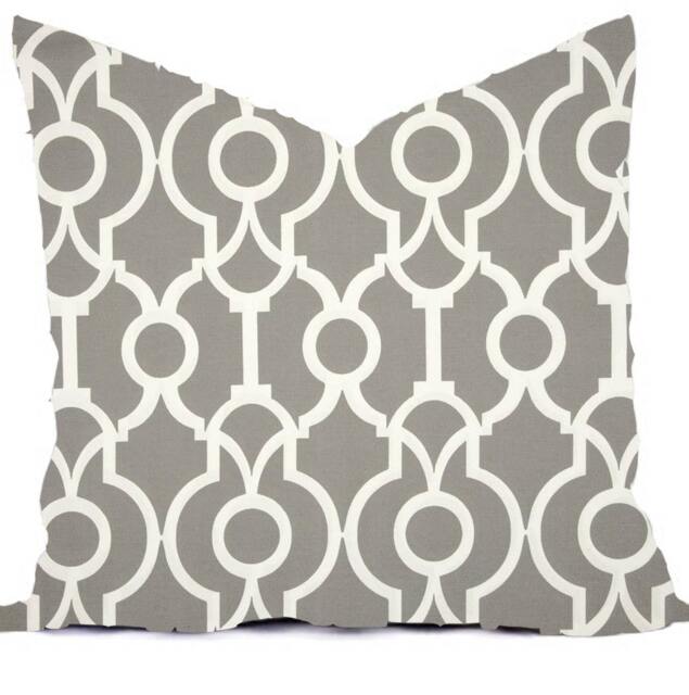 Outdoor Pillows Or Indoor Pillow Custom Cover - Shades Of Blue, Royal Grey Gray White Ikat Lattice Modern All Sizes - image 1