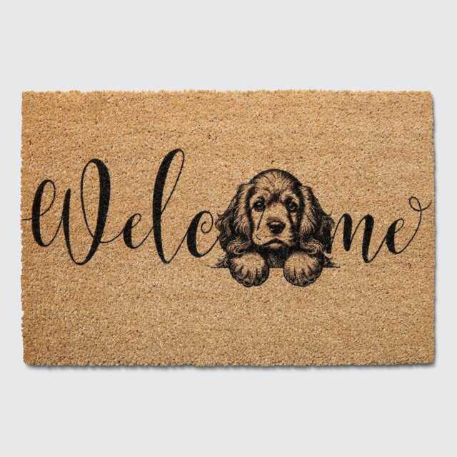 Cocker Spaniel Doormat Natural Coir Dog Welcome Mat - 60x40cm, 70x40 cm, 90x60cm - image 1