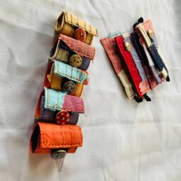 Fabric Cord Tie Cable Organizer Pack Of 3 - Handmade Keepers, Holder, Cable Cord, Easy Hook Keeper