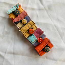 Fabric Cord Tie Cable Organizer Pack Of 3 - Handmade Keepers, Holder, Cable Cord, Easy Hook Keeper - thumbnail 3