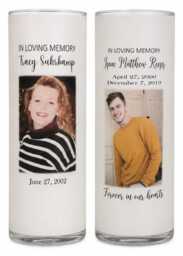 Personalized Memorial Luminary - Custom Photo, Name, Dates Sympathy Remembrance Gift - thumbnail 3