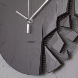 Shattered Oak Wood Wall Clock Modern Art Timepiece - 12 Inch - thumbnail 2