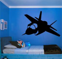 Air Force Jet Airplane Vinyl Wall Art, Decal, Sticker, Transfer, Mural, Removable, Rent Friendly, Interior, Exterior, Full - 0006