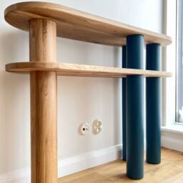 Modern Console Table, Sculptural Furniture, Hand Crafted Hallway Desk - thumbnail 3