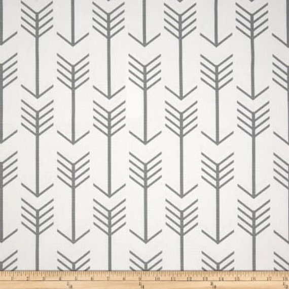 White With Grey Arrow Curtains- Designer Window Panels - Shower Curtain, Or Valance Unlined, Grey & White, Arrow Curtain - image 1