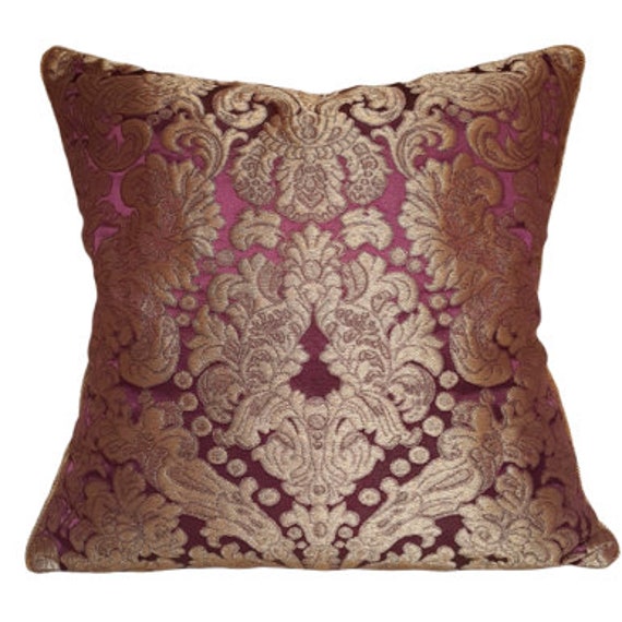 Lumbar Throw Pillow Rubelli Tebaldo Amethyst Silk Brocatelle Fabric Cushion Cover - Made in Italy - image 1