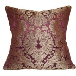 Lumbar Throw Pillow Rubelli Tebaldo Amethyst Silk Brocatelle Fabric Cushion Cover - Made in Italy - thumbnail 1