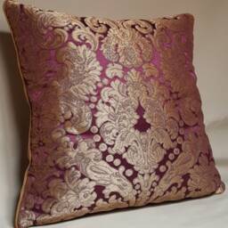 Lumbar Throw Pillow Rubelli Tebaldo Amethyst Silk Brocatelle Fabric Cushion Cover - Made in Italy - thumbnail 2