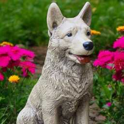 Concrete Large Dog Statue Stone German Shepherd Figurine Outdoor Garden Decor Pet Memorial Sculpture Cement Yard Ornament Dog Lover Gift - thumbnail 4