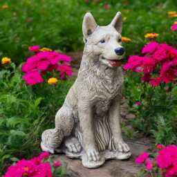 Concrete Large Dog Statue Stone German Shepherd Figurine Outdoor Garden Decor Pet Memorial Sculpture Cement Yard Ornament Dog Lover Gift - thumbnail 1