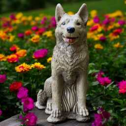 Concrete Large Dog Statue Stone German Shepherd Figurine Outdoor Garden Decor Pet Memorial Sculpture Cement Yard Ornament Dog Lover Gift - thumbnail 2