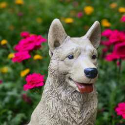 Concrete Large Dog Statue Stone German Shepherd Figurine Outdoor Garden Decor Pet Memorial Sculpture Cement Yard Ornament Dog Lover Gift - thumbnail 3