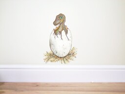 Dinosaur Hatching Egg Wall Decal, Dinosaur Sticker, Baby Dinosaur, Boys Bedroom Decor, Decor - thumbnail 1