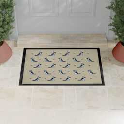 Black & White Cat Pattern Door Mat