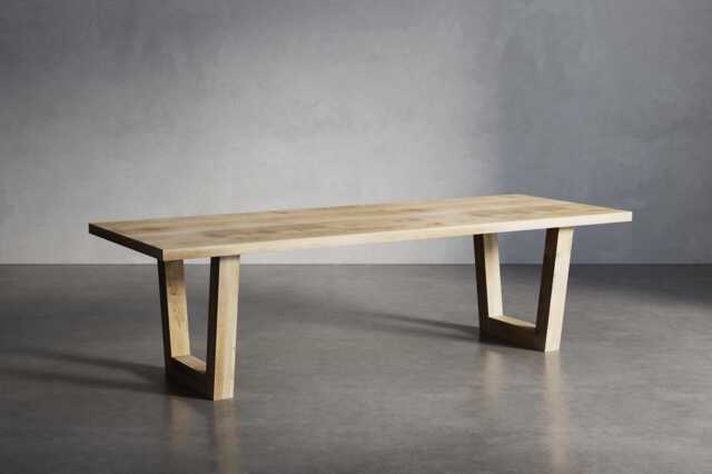 Solid Oak Dining Table With Vf Frame Wooden Legs 90x90 - Durable Hardwood 025 - image 1