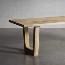 Solid Oak Dining Table With Vf Frame Wooden Legs 90x90 - Durable Hardwood 025 - thumbnail 3