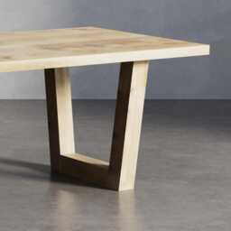 Solid Oak Dining Table With Vf Frame Wooden Legs 90x90 - Durable Hardwood 025 - thumbnail 2