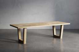 Solid Oak Dining Table With Vf Frame Wooden Legs 90x90 - Durable Hardwood 025