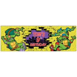 Teenage Mutant Ninja Turtles Birthday - Hole in The Wall Personalised Banner Sticker - thumbnail 1