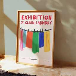 Funny Laundry Symbols Print Utility Room Wall Art - thumbnail 1