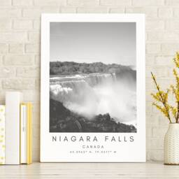 Niagara Poster - Falls Canada Nature Modern Print Art Digital Download Lake Black & White Coordinates - thumbnail 2