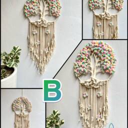 Handmade Macrame Tree Of Life Wall Hanging Boho Home Decor - thumbnail 3