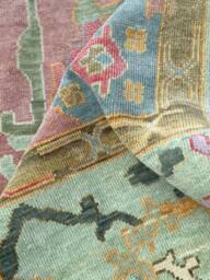 Oushak Rug 9x12 Turkish Knot Hand-Knotted Vintage Antique Wool Area Rug For Living Room & Dining Room. Quick Ship - thumbnail 1